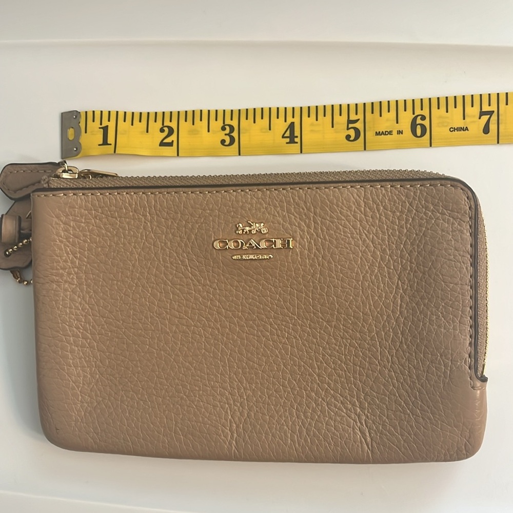 Coach coin purse wristlet wallet cream tan - Picture 6 of 8